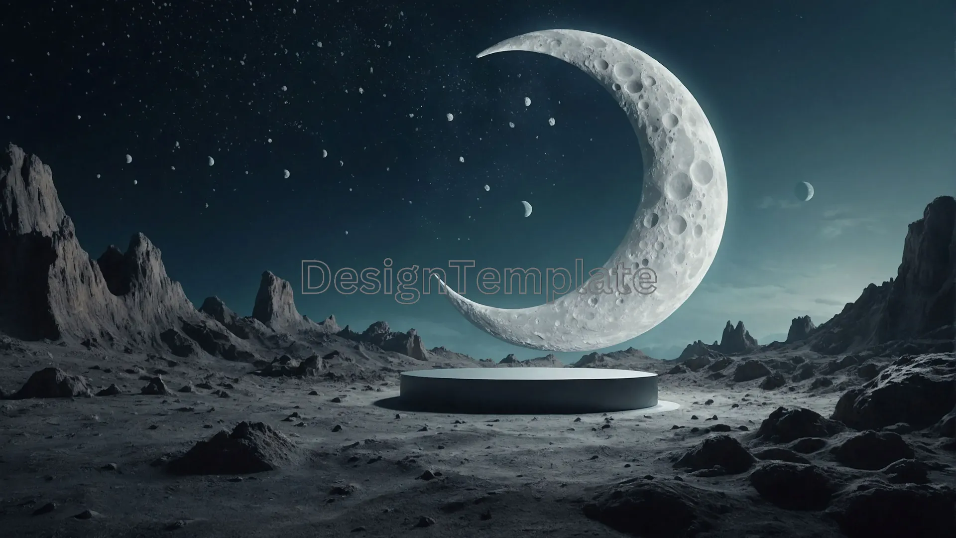 Bright Moon Over Snowy Landscape Background Texture image